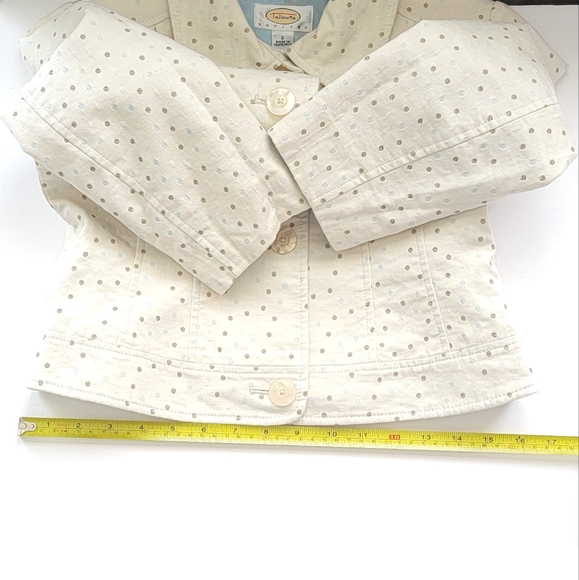 Talbots Jacket Cream with Polka Dot Detail. - Picture 10 of 12
